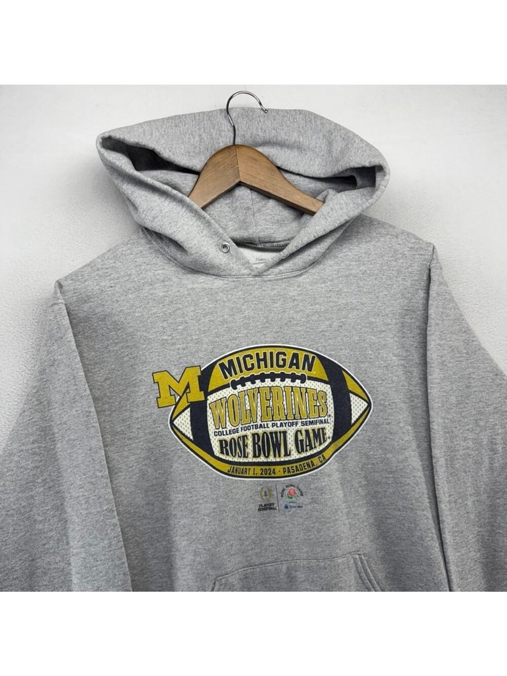 University Of Michigan Sweatshirt mens Small Gray Rose Bowl Game College Playoff